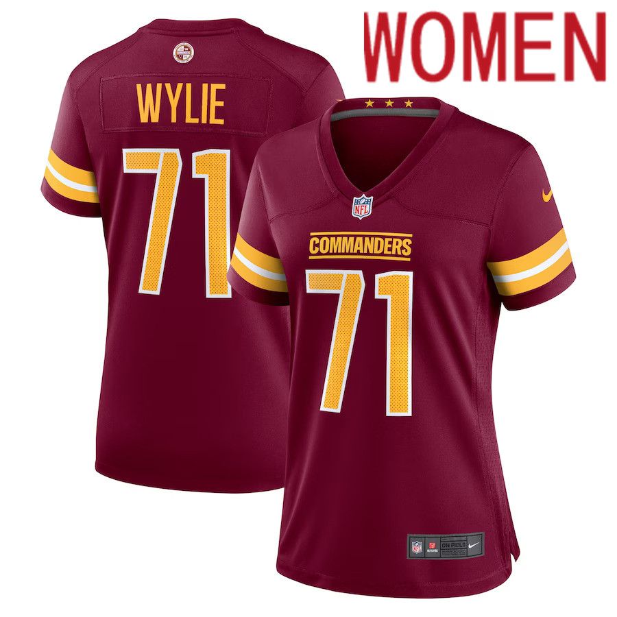 Women Washington Commanders #71 Andrew Wylie Nike Burgundy Game Player NFL Jersey->women nfl jersey->Women Jersey